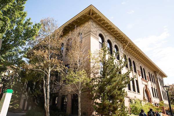 Emery Building surrounded by trees